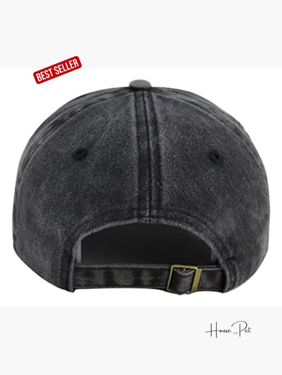 Denim Adjustable Baseball Hat with Embroidered Pitbull Mom Design